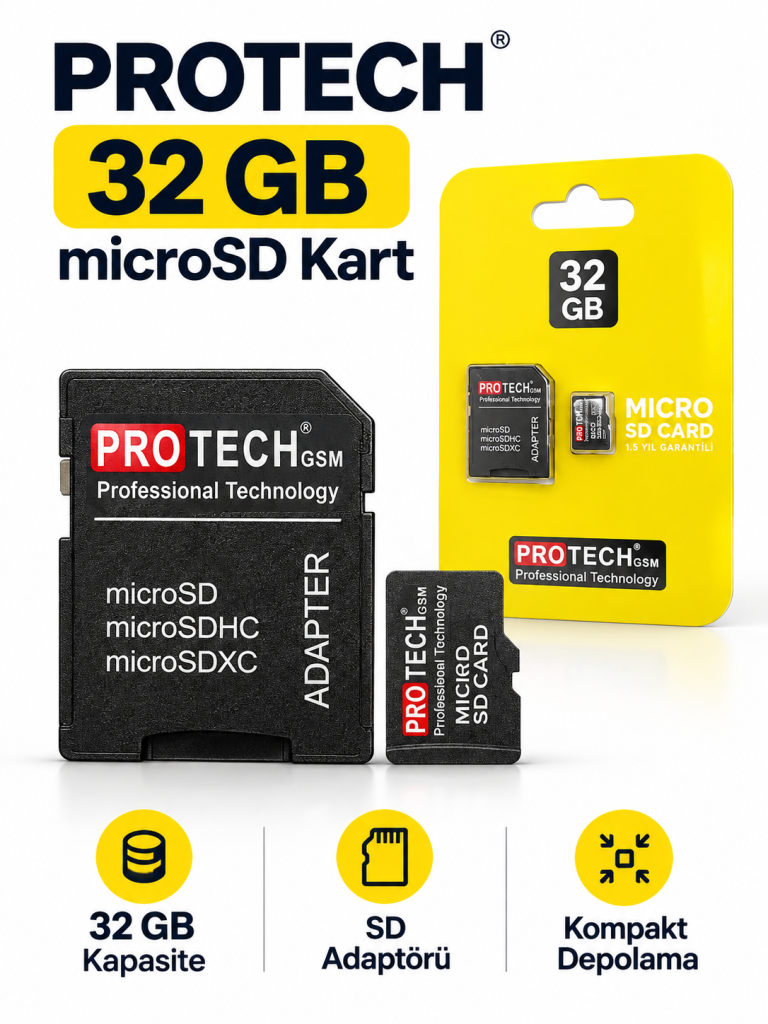 PROTECH 32 GB microSD hafıza kartı ürün bannerı