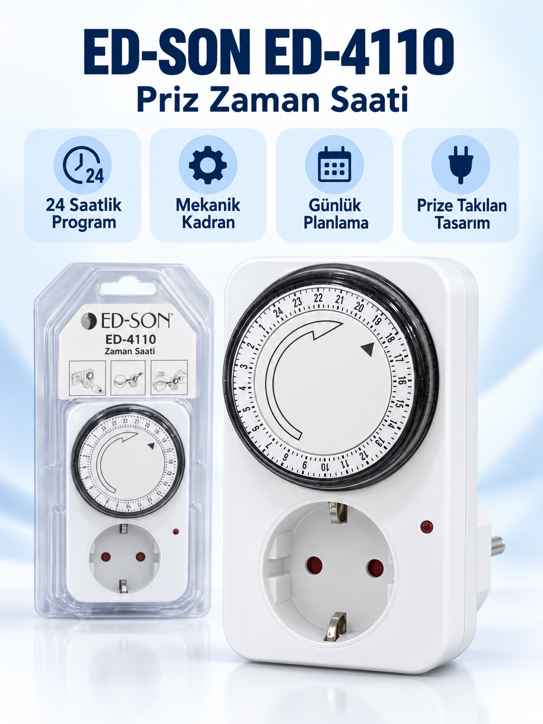 EDSON ED4110 zaman ayarlı priz ürün bannerı EDSON ED4110 zaman ayarlı priz ürün bannerı