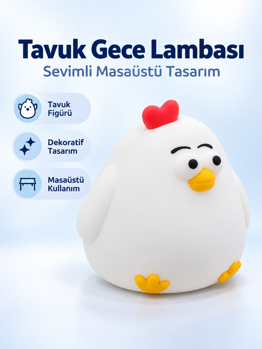 Sevimli Tavuk Gece Lambası – Dekoratif Çocuk Odası Masaüstü Lambası Sevimli Tavuk Gece Lambası – Dekoratif Çocuk Odası Masaüstü Lambası