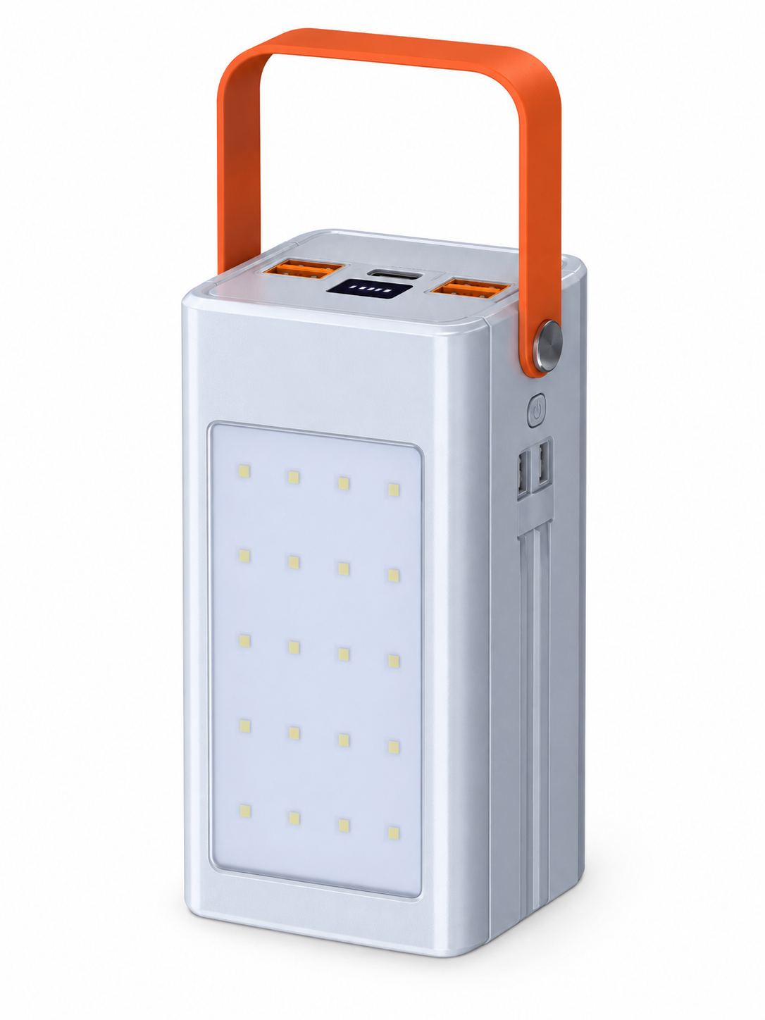 100000 mAh Etiketli LED Aydınlatmalı Taşıma Kulplu Powerbank LED 100000 powerbank, ürün görünümü