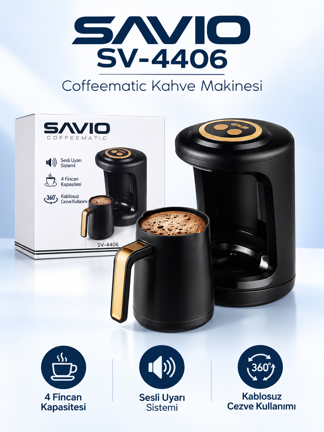 Savio SV-4406 Coffeematic Kahve Makinesi ürün bannerı Savio SV-4406 Coffeematic Kahve Makinesi ürün bannerı