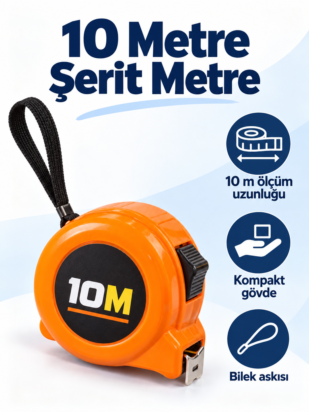 10 Metre Turuncu Gövdeli Şerit Metre 10 Metre Turuncu Gövdeli Şerit Metre ürün bannerı