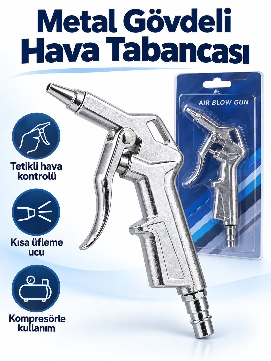 Metal Gövdeli Kısa Uçlu Hava Tabancası – Kompresörlü Tetikli Toz Üfleme Tabancası Metal Gövdeli Kısa Uçlu Hava Tabancası ürün bannerı