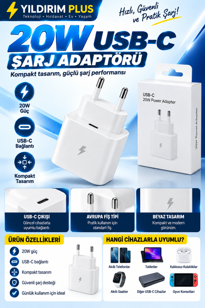 20w usb c Şarj adaptörü tanıtımı