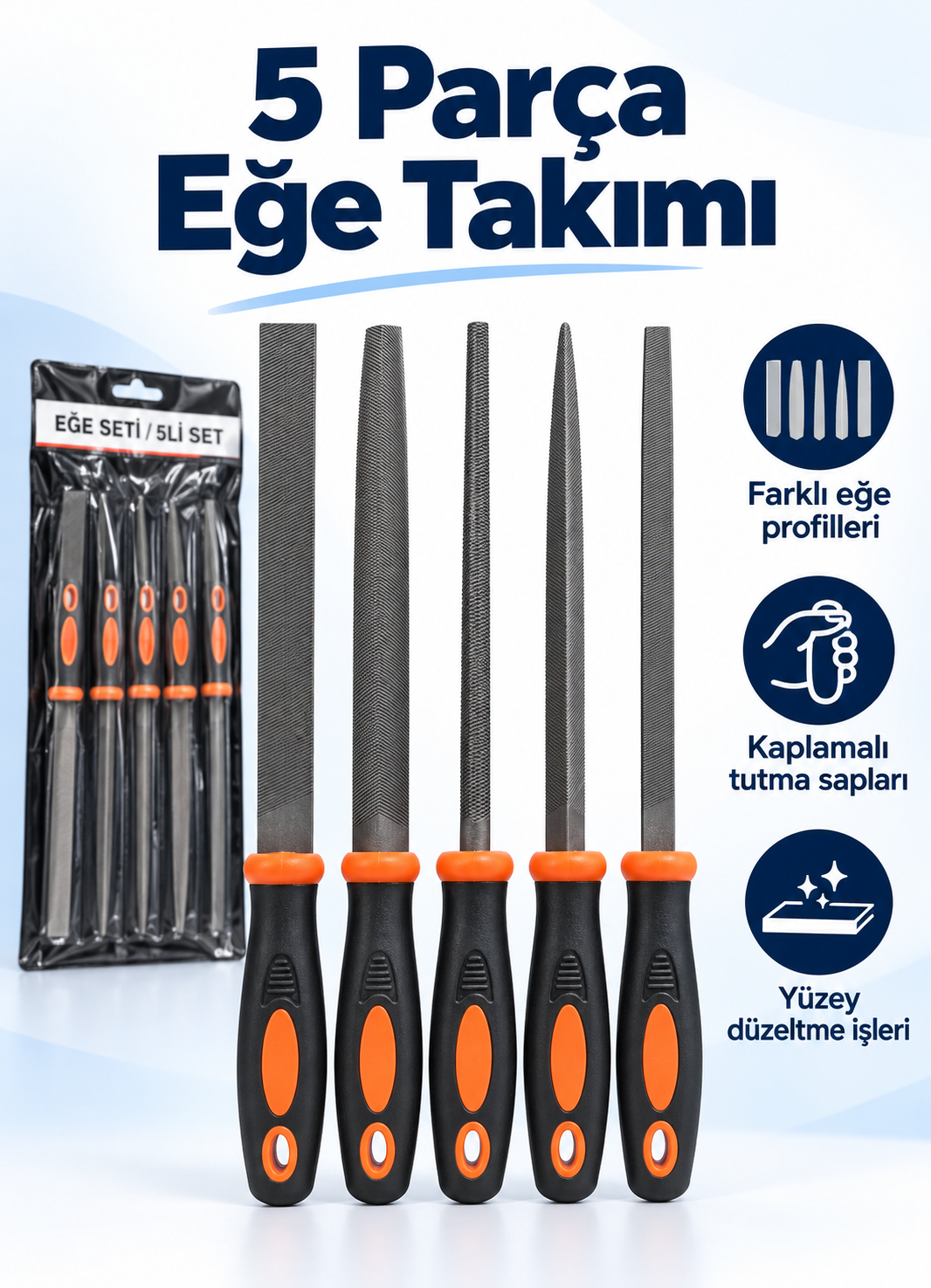 5 Parça Kaplamalı Saplı Eğe Takımı – Farklı Profilli Metal Eğe Seti 5 Parça Kaplamalı Saplı Eğe Takımı ürün bannerı