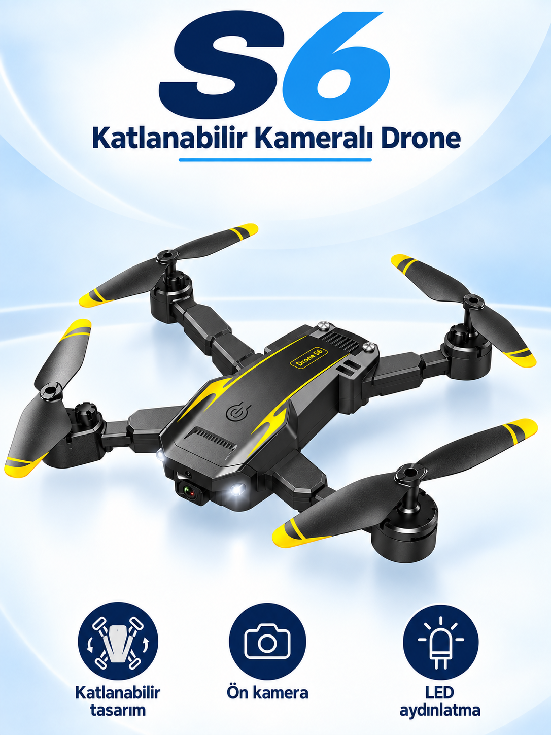 S6 Katlanabilir Kameralı Drone – Çift Batarya, Telefona Kayıt, Çantalı Tam Set S6 Katlanabilir Kameralı Drone – Çift Batarya, Telefona Kayıt, Çantalı Tam Set