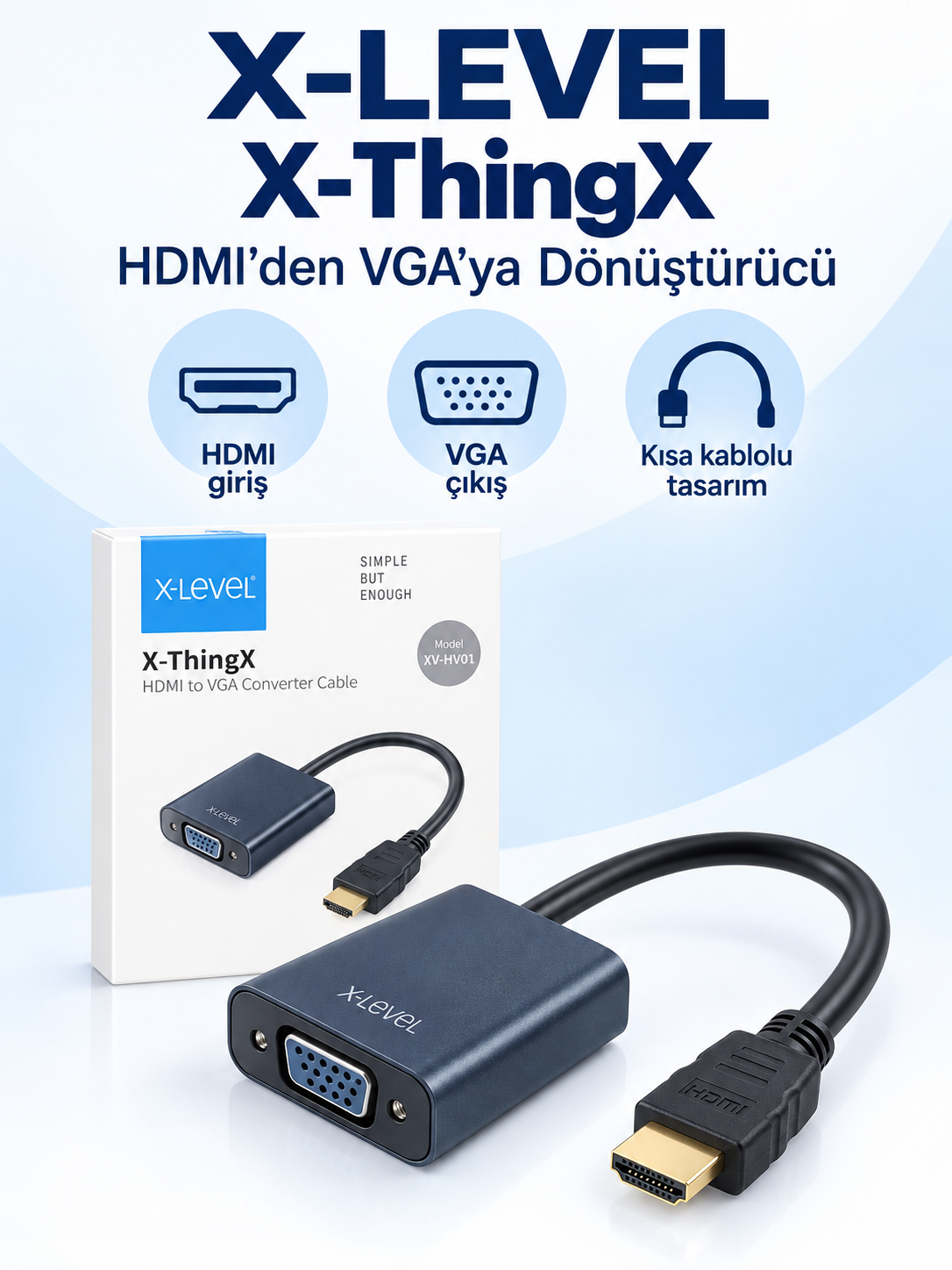 249 xlevel hdmi vga X-LEVEL X-ThingX HDMI VGA Dönüştürücü ürün bannerı