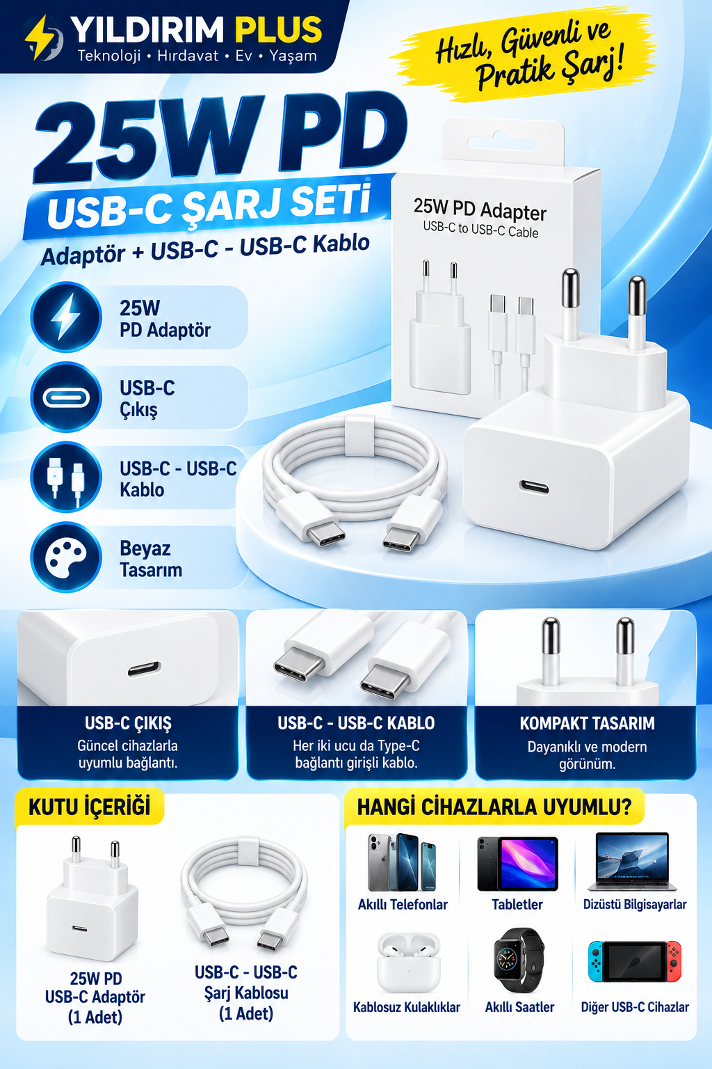 25w pd usb c Şarj seti tanıtımı 25w pd usb c Şarj seti tanıtımı
