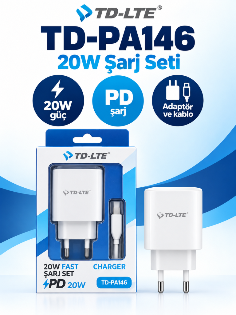 TD-LTE TD-PA146 20W PD Şarj Seti ürün bannerı