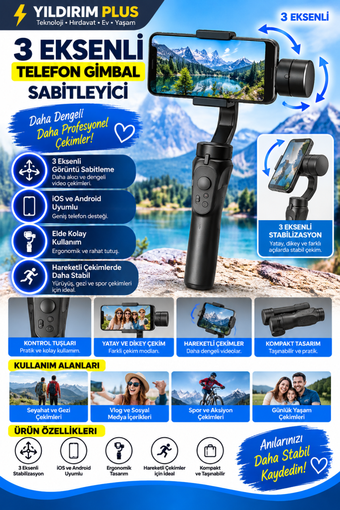 3 eksenli gimbal reklamı