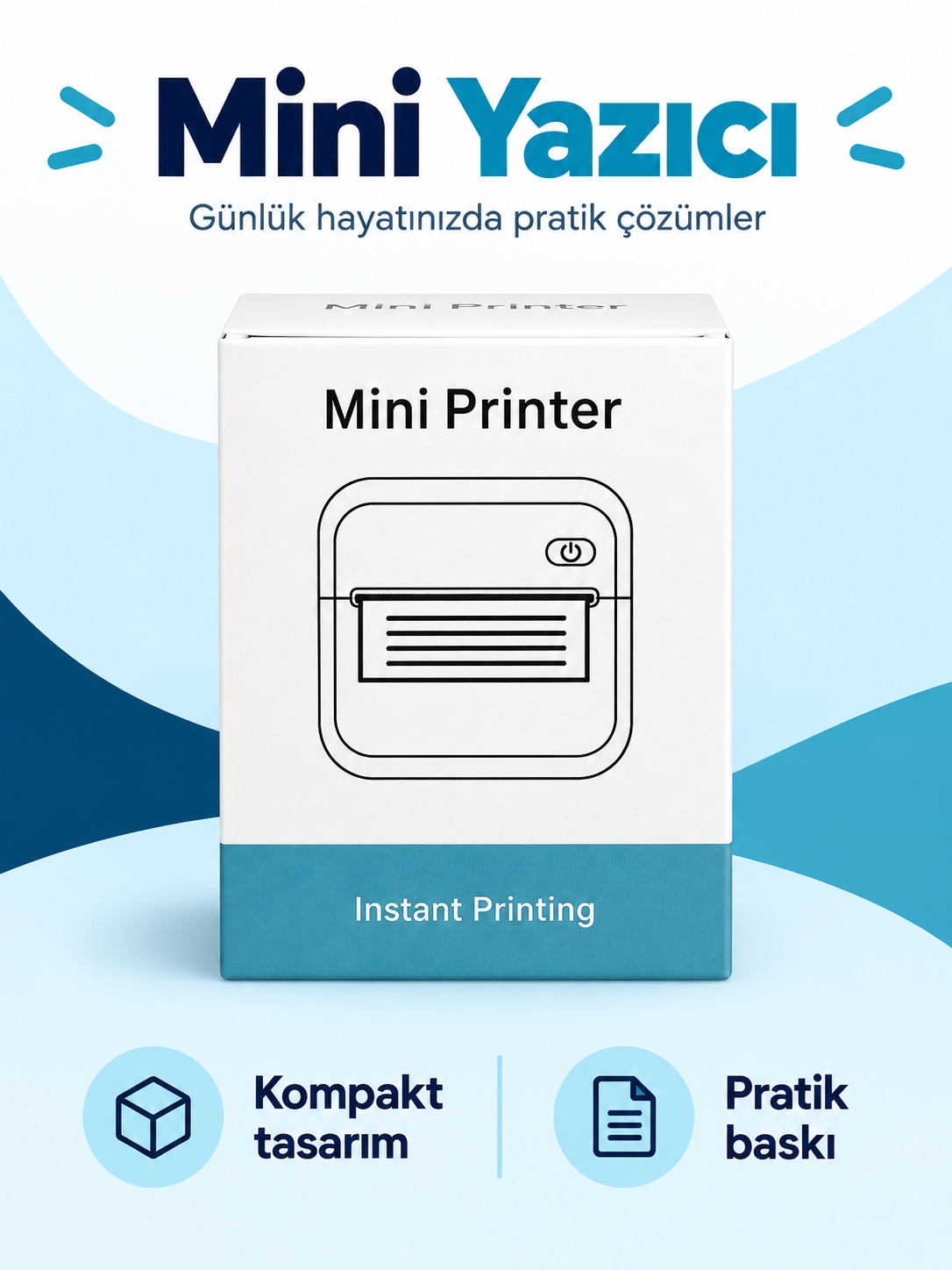 Telefona Bağlanan Mini Fotoğraf Yazıcısı – Retro Fotoğraf Baskılı Taşınabilir Mini Printer Mini Yazıcı ürün bannerı