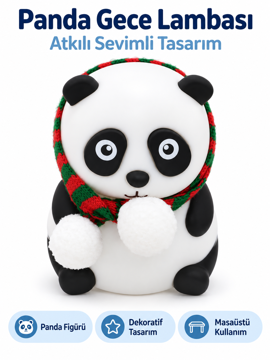 Atkılı Panda Gece Lambası – Sevimli Dekoratif Çocuk Odası Masaüstü Lambası Atkılı Panda Gece Lambası – Sevimli Dekoratif Çocuk Odası Masaüstü Lambası