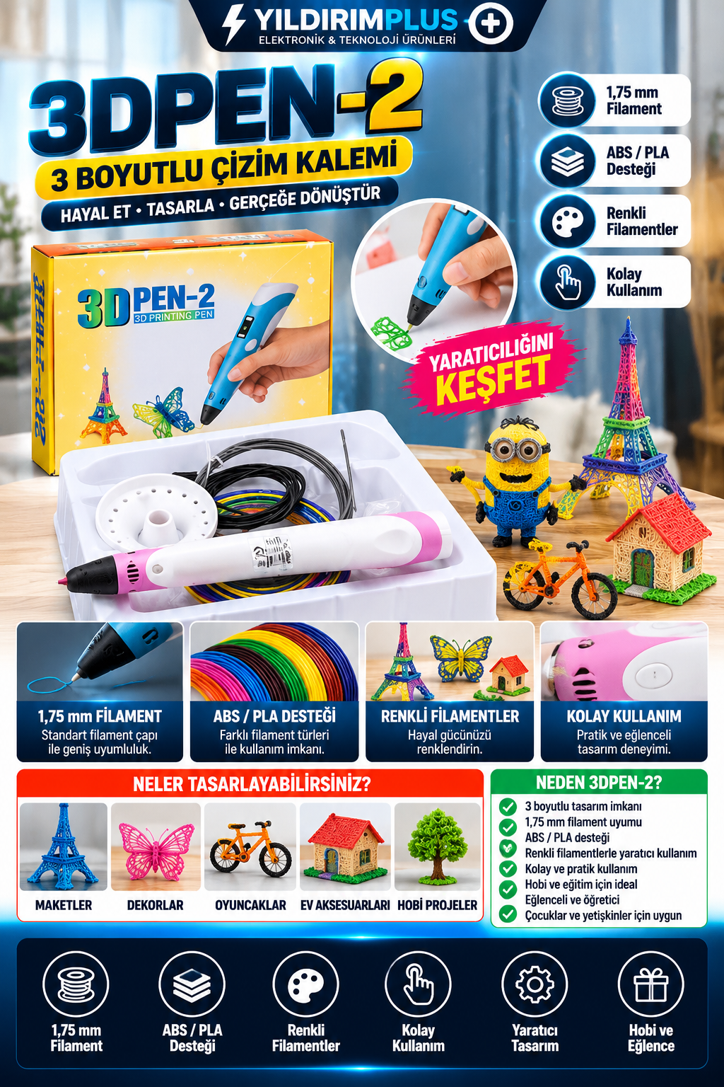3d kalemle yaratıcılığını keşfet 3d kalemle yaratıcılığını keşfet