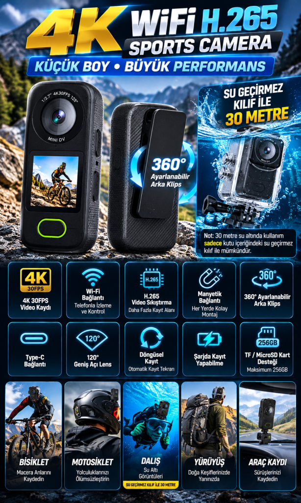 4k mini aksiyon kamerası reklamı