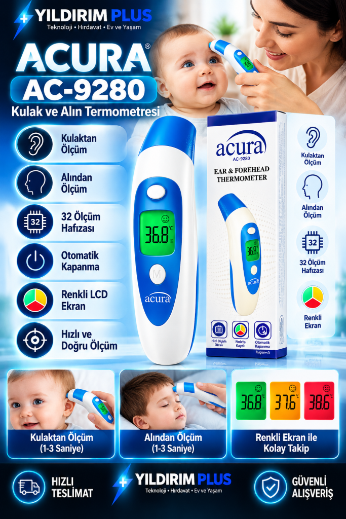 acura kulak ve alın termometresi