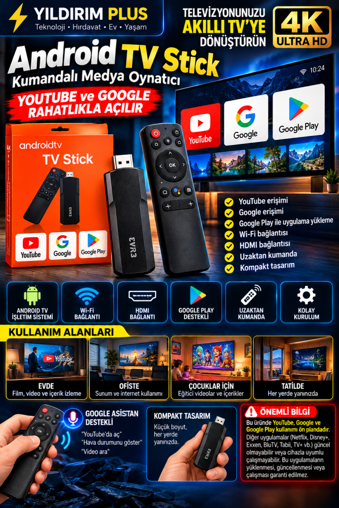 android tv stick ile akıllı dönüşüm