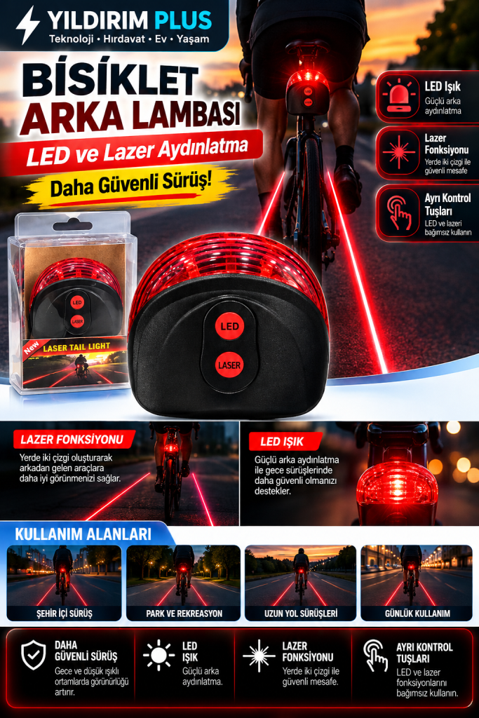 bisiklet İçin led ve lazer güvenliği