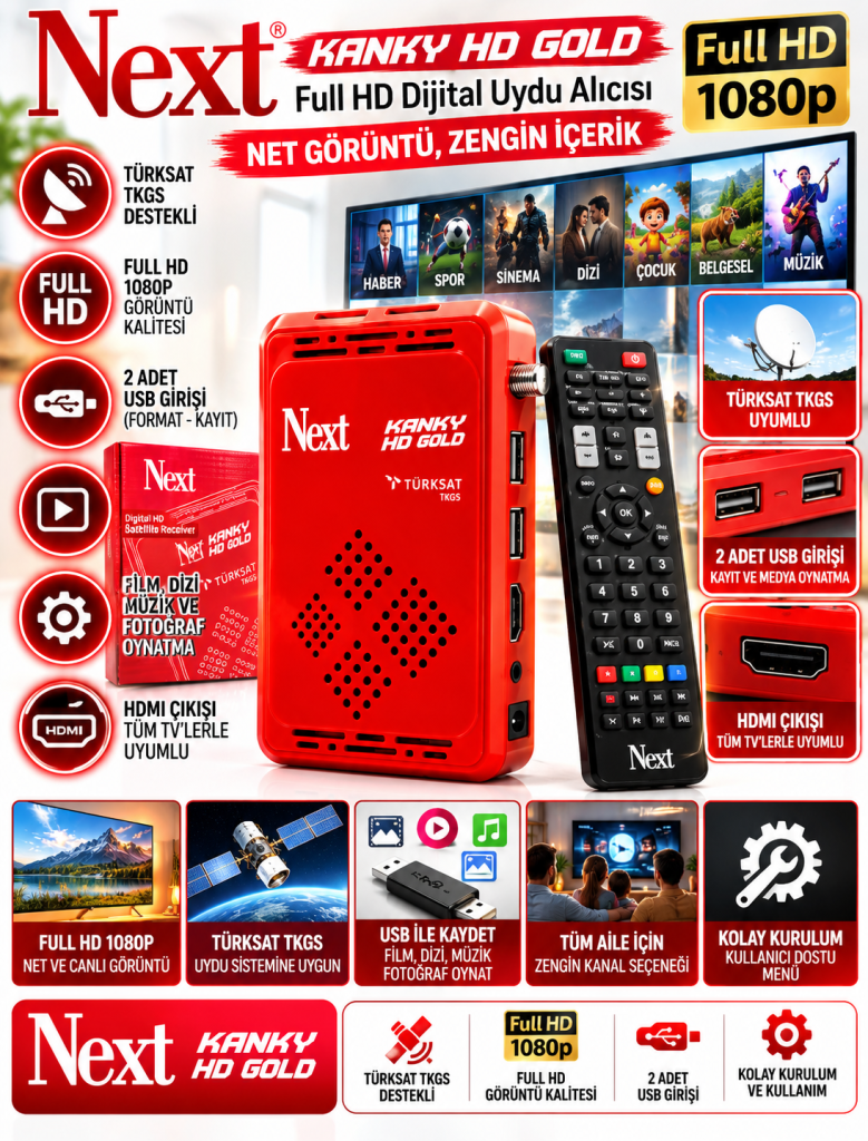 Next Kanky HD Gold TKGS Dijital Uydu Alıcısı