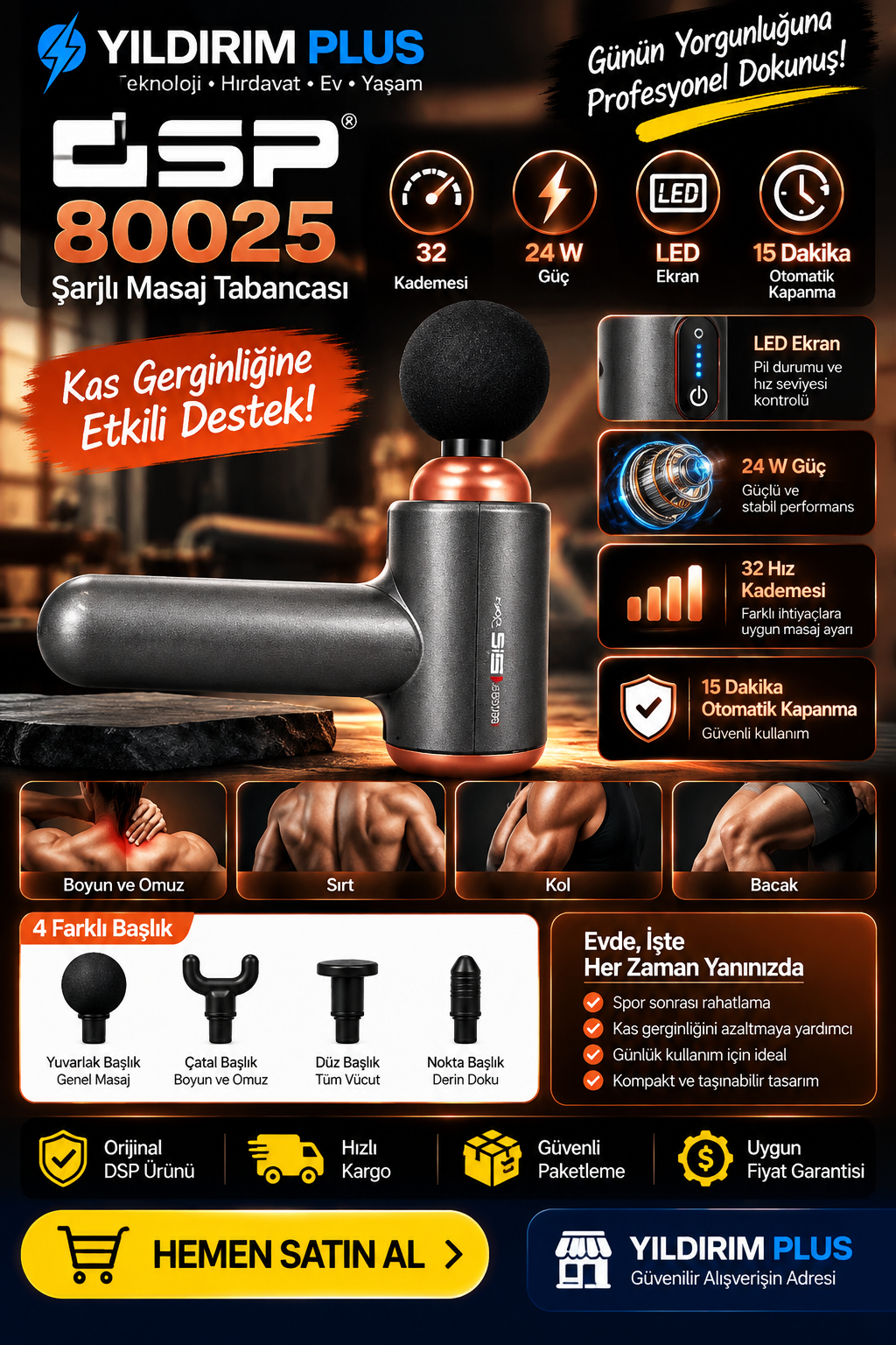 dsp 80025 Şarjlı masaj tabancası reklamı dsp 80025 Şarjlı masaj tabancası reklamı