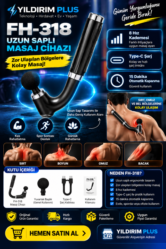 fh 318 uzun saplı masaj cihazı