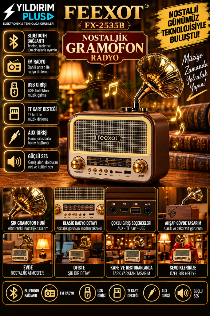 feexot nostalgik gramofon radyo reklamı