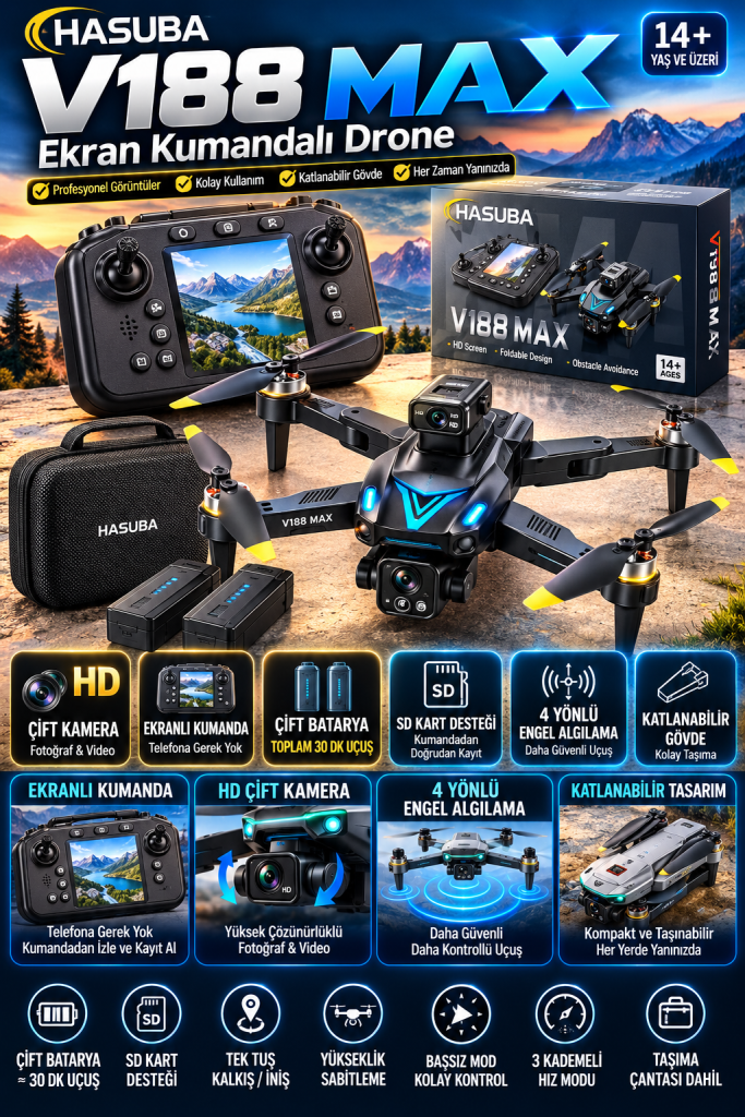 hasuba v188 max drone tanıtım posteri