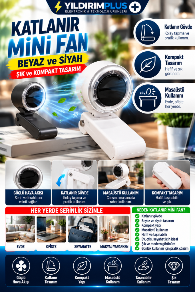 katlanır mini fan Şıklığı