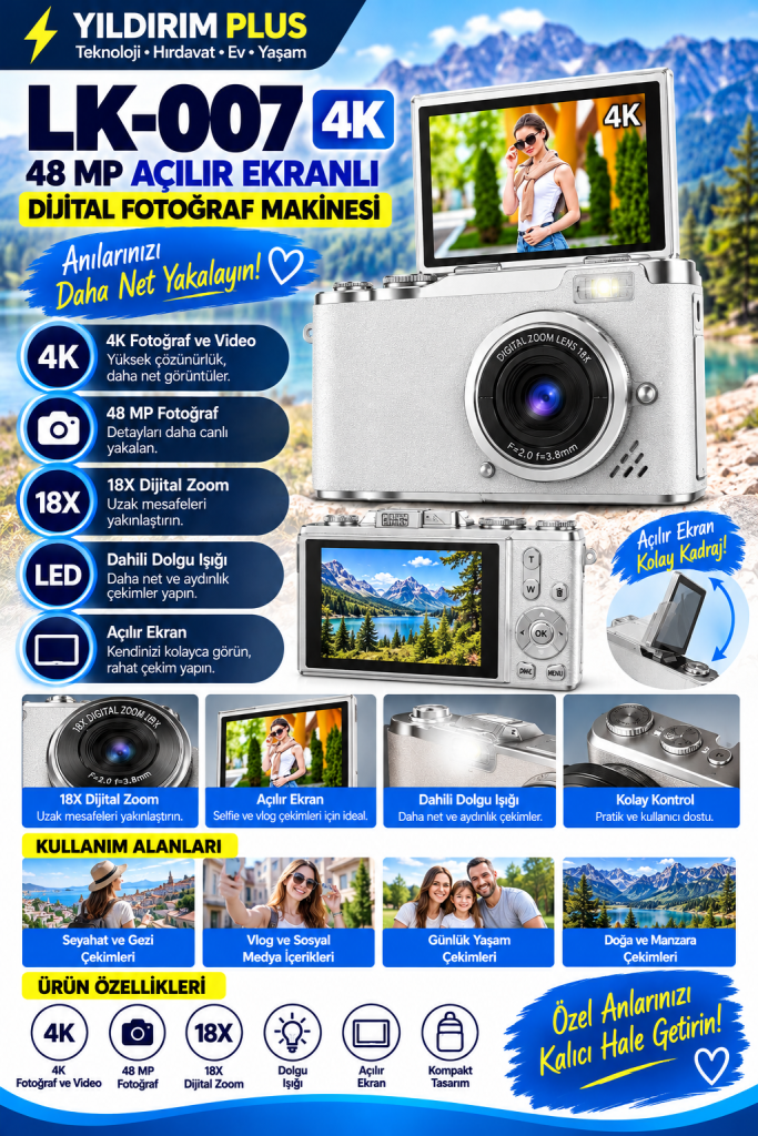lk 007 4k dijital fotoğraf makinesi