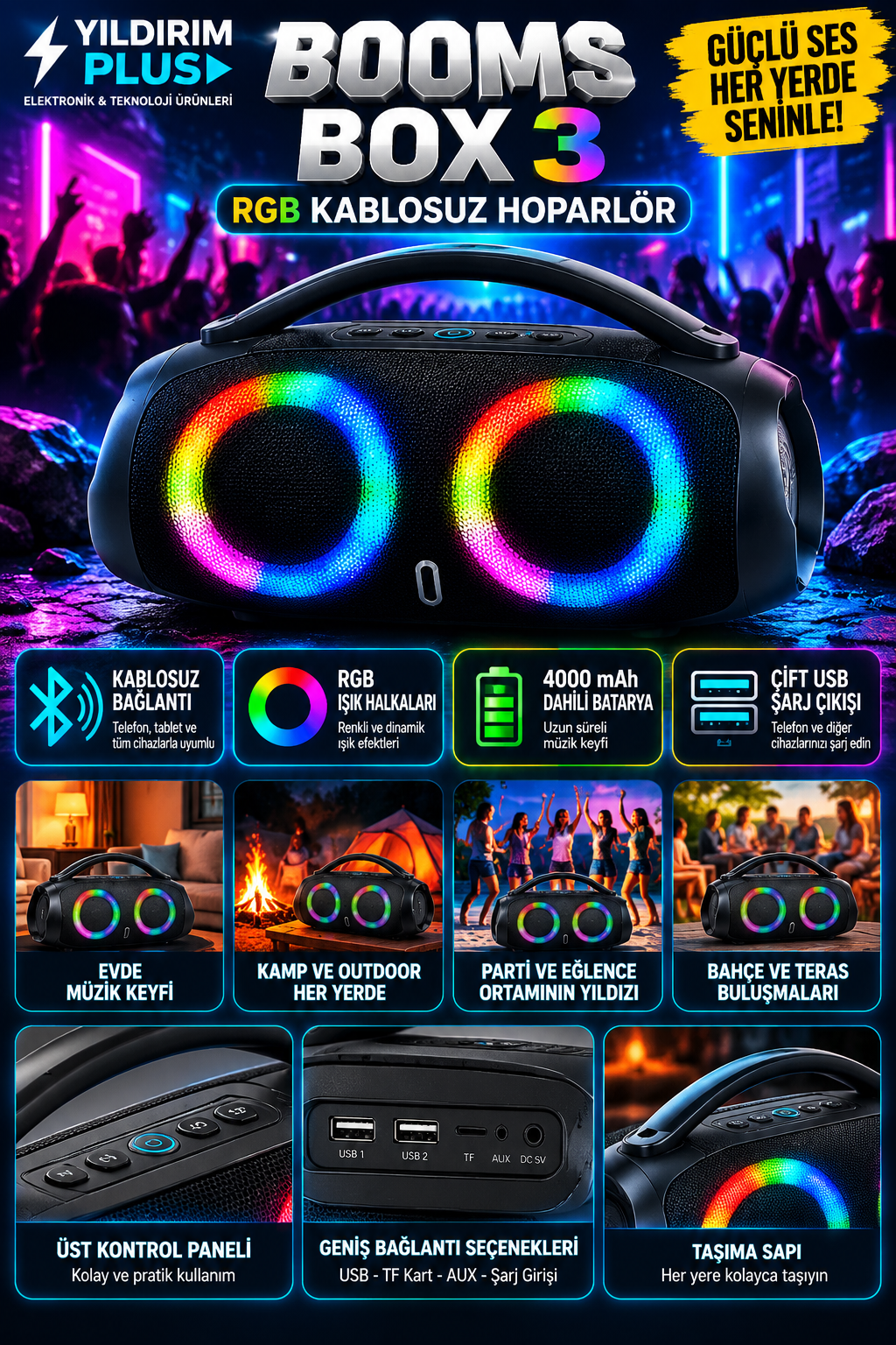neon rgb boombox tanıtım posteri neon rgb boombox tanıtım posteri