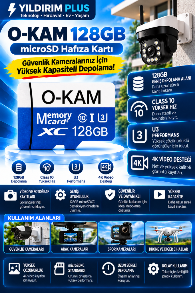 o kam 128gb microsd hafıza kartı posterii