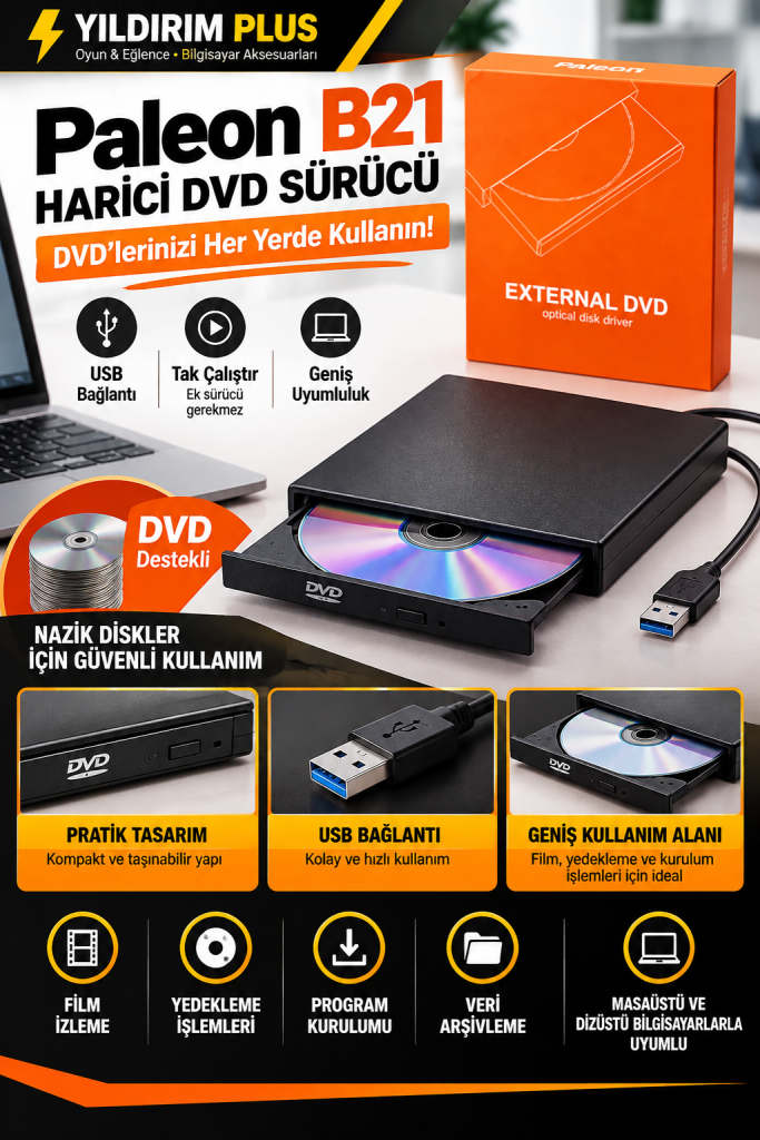 paleon b21 harici dvd sürücü tanıtımı