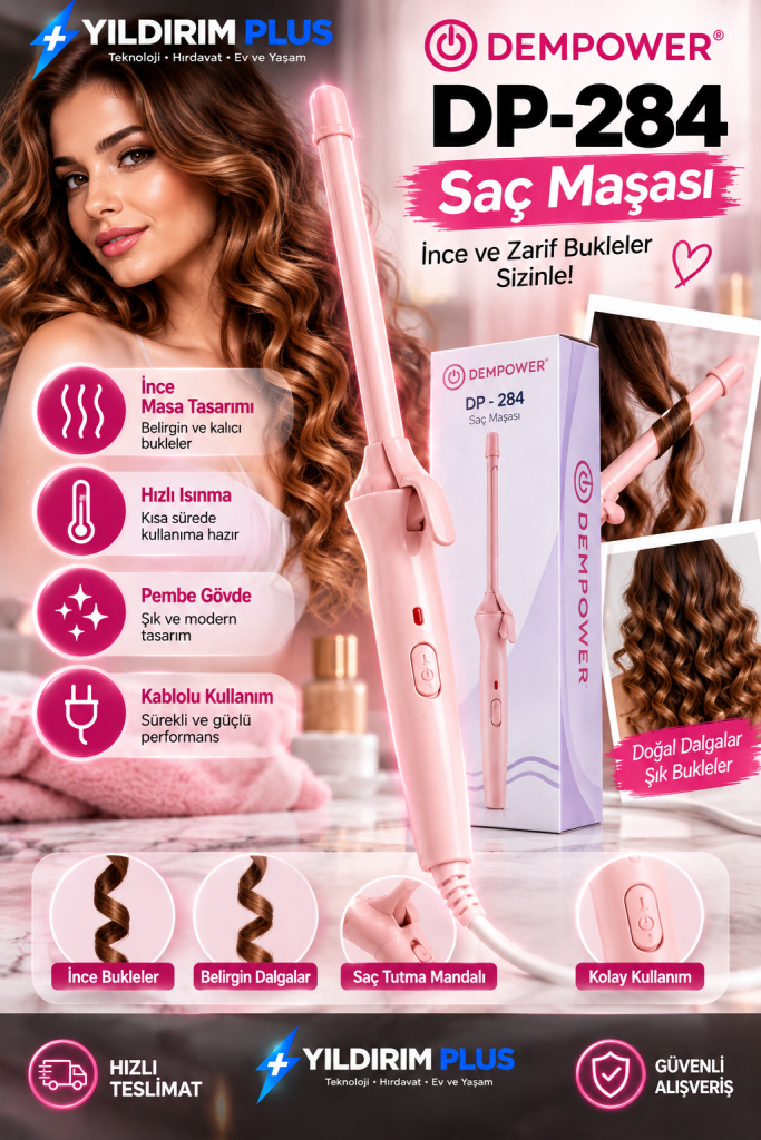 pembe saç maşası reklam posteri