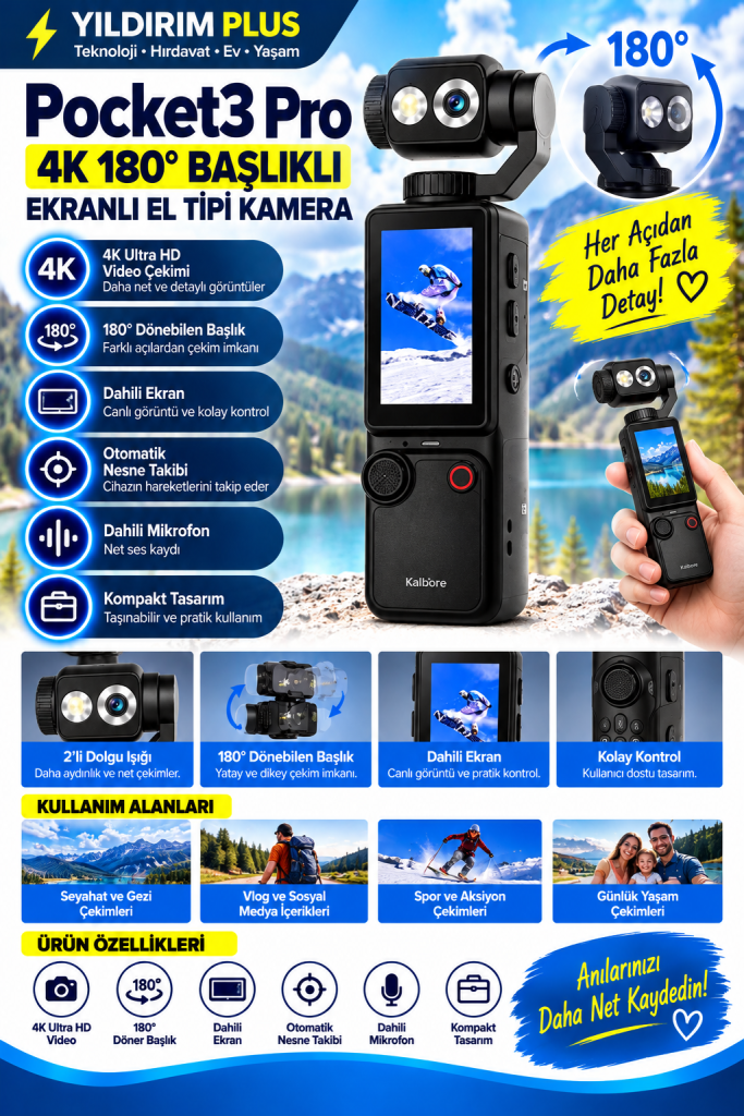 pocket3 pro her açıda 4k Çekim