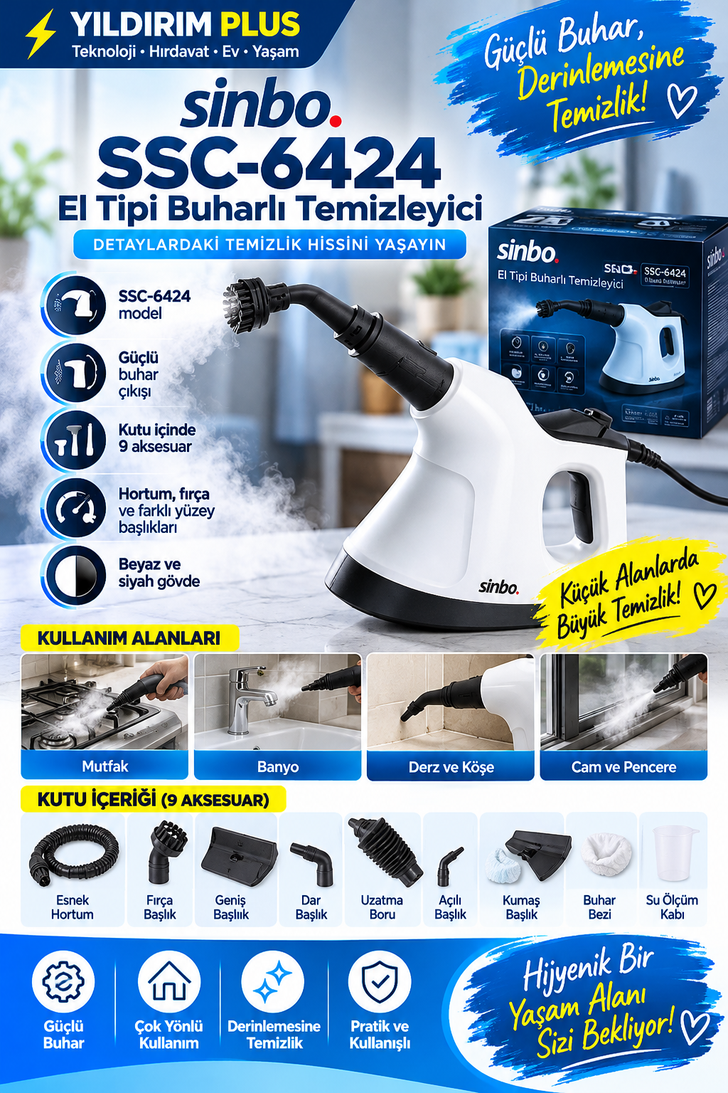 sinbo ssc 6424 buharlı temizlik gücü sinbo ssc 6424 buharlı temizlik gücü