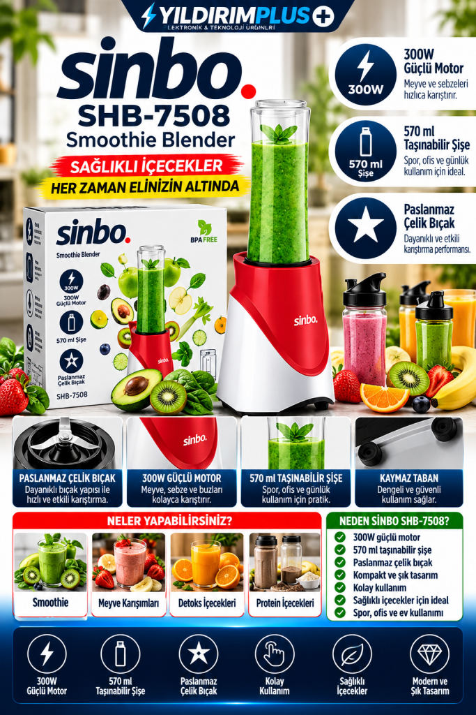sinbo smoothie blender sağlıklı İçecekler