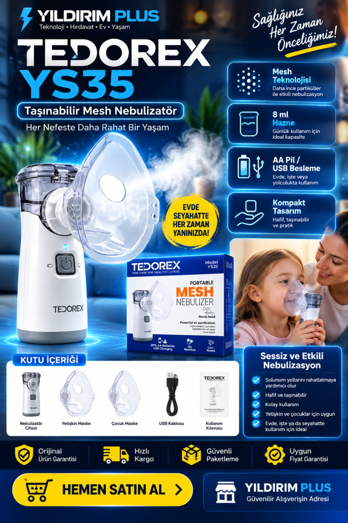 tedorex ys35 taşınabilir nebulizatör reklamı