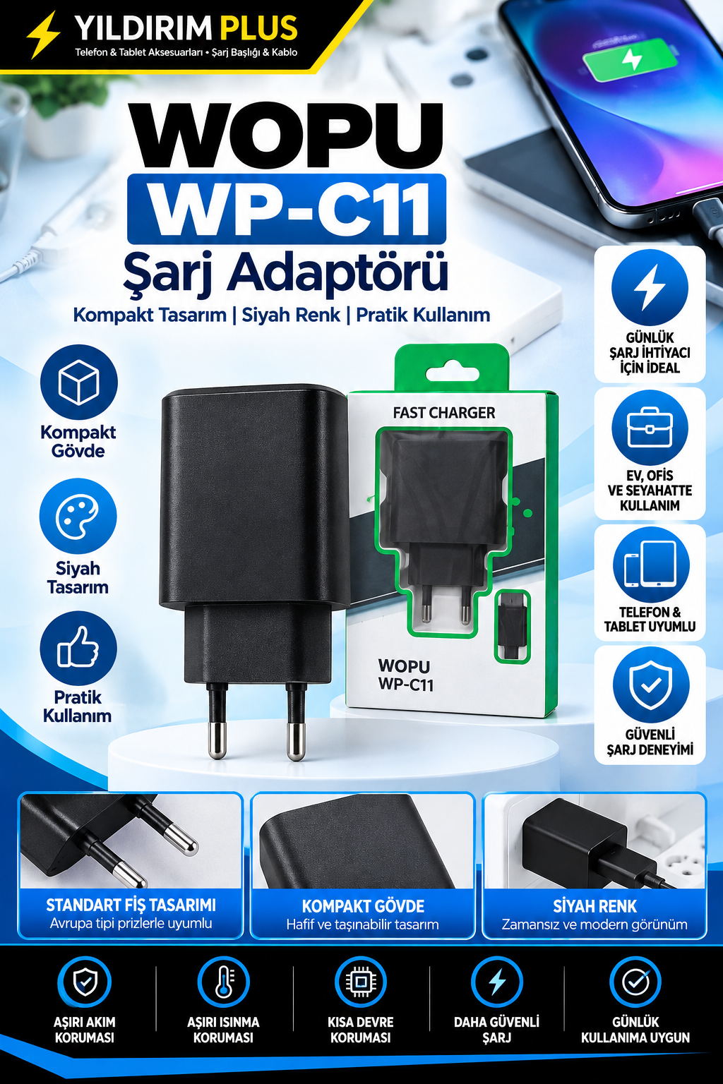 wopu wp c11 Şarj adaptörü tanıtımı wopu wp c11 Şarj adaptörü tanıtımı
