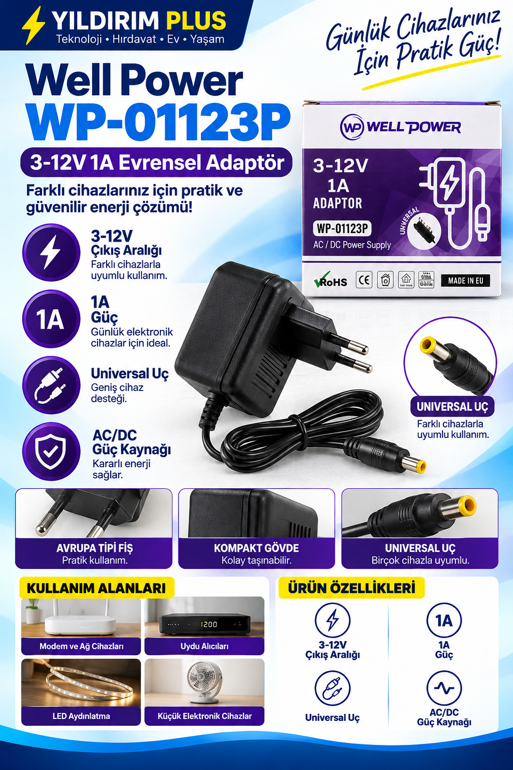 well power evrensel adaptör tanıtımı well power evrensel adaptör tanıtımı