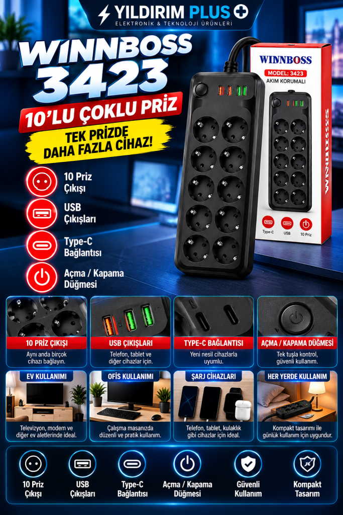 winnboss 3423 Çoklu priz tanıtım posteri