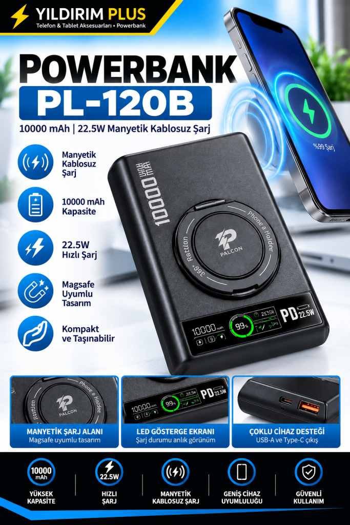 yıldırım plus manyetik powerbank tanıtımı