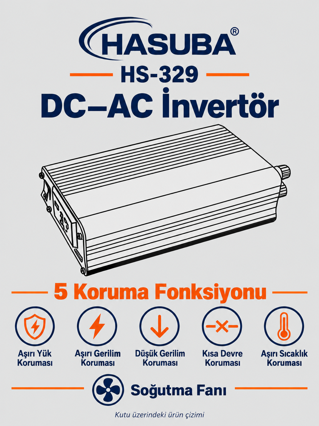 HASUBA HS-329 Beş Koruma Fonksiyonlu DC-AC İnvertör HASUBA HS-329 Beş Koruma Fonksiyonlu DC-AC İnvertör ürün görseli