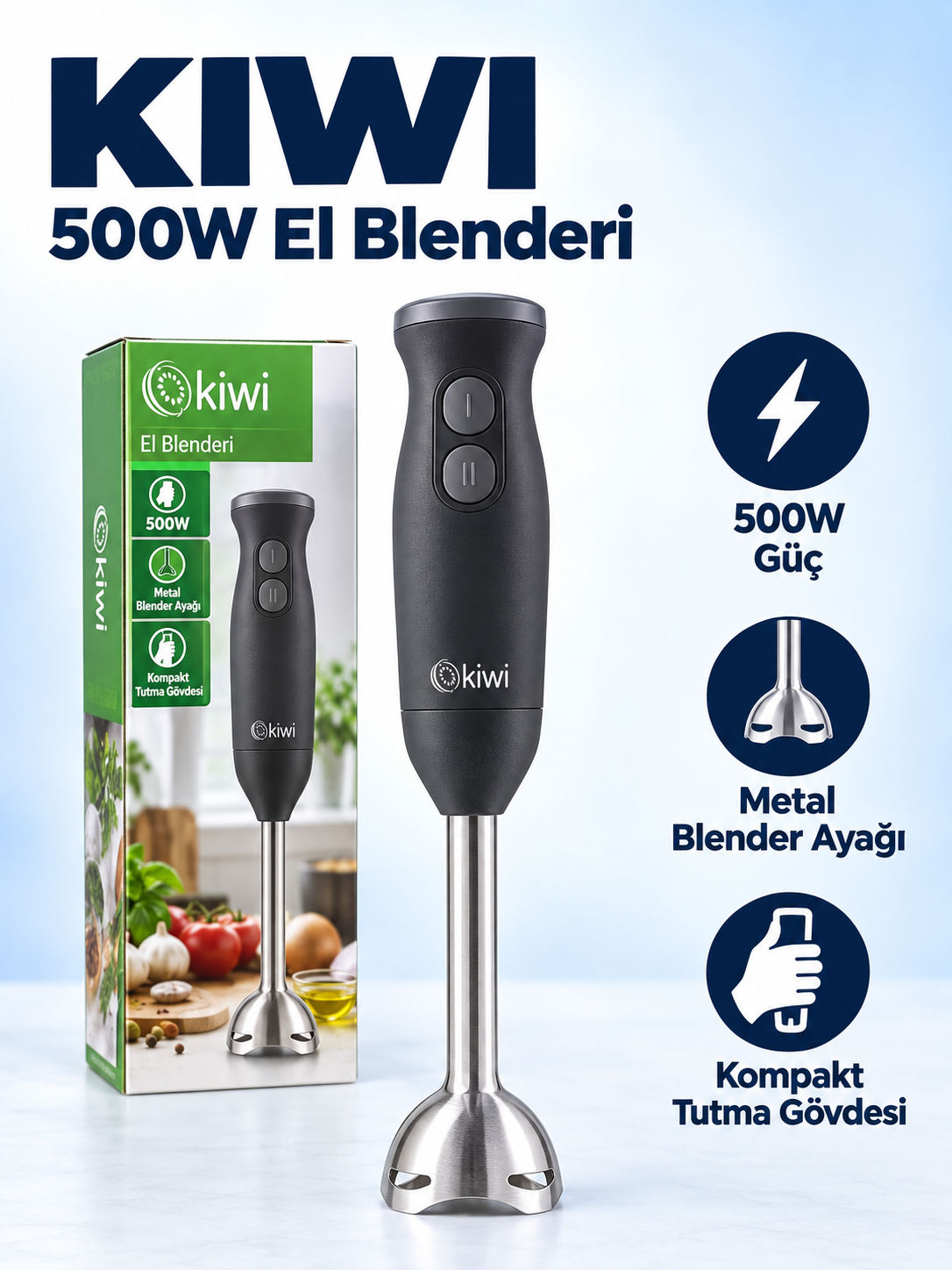 Kiwi el blenderi ürün bannerı Kiwi el blenderi ürün bannerı
