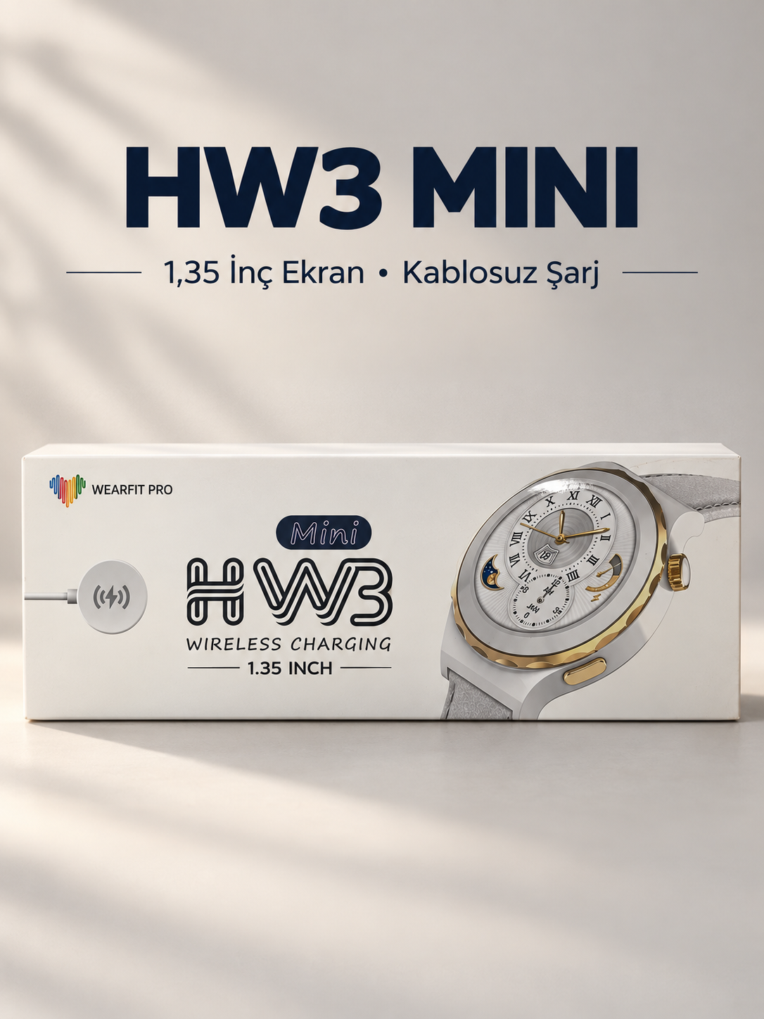 HW3 Mini 1,35 inç ekranlı kablosuz şarjlı mini akıllı saat HW3 Mini 1,35 inç ekranlı kablosuz şarjlı mini akıllı saat
