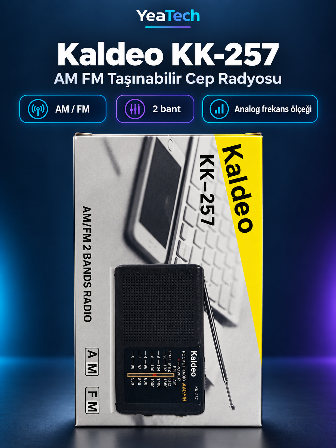 Kaldeo KK-257 AM/FM Taşınabilir Cep Radyosu | YILDIRIM PLUS Kaldeo KK-257 AM/FM Taşınabilir Cep Radyosu | YILDIRIM PLUS