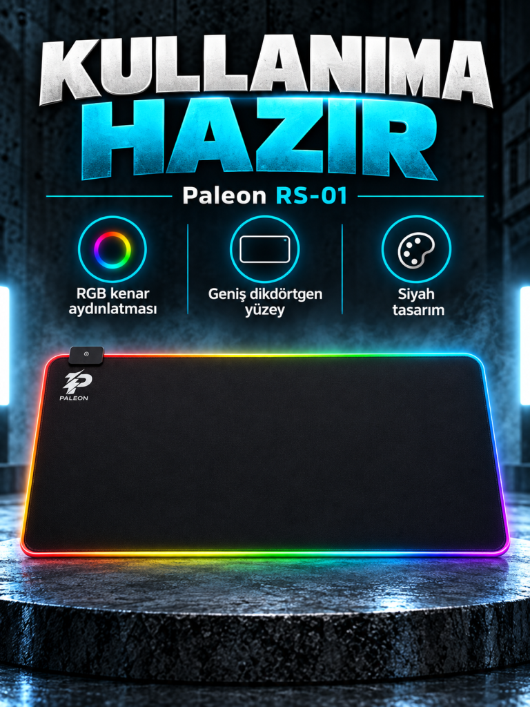 Paleon RS-01 RGB Geniş Mouse Pad kutusuz ürün görünümü