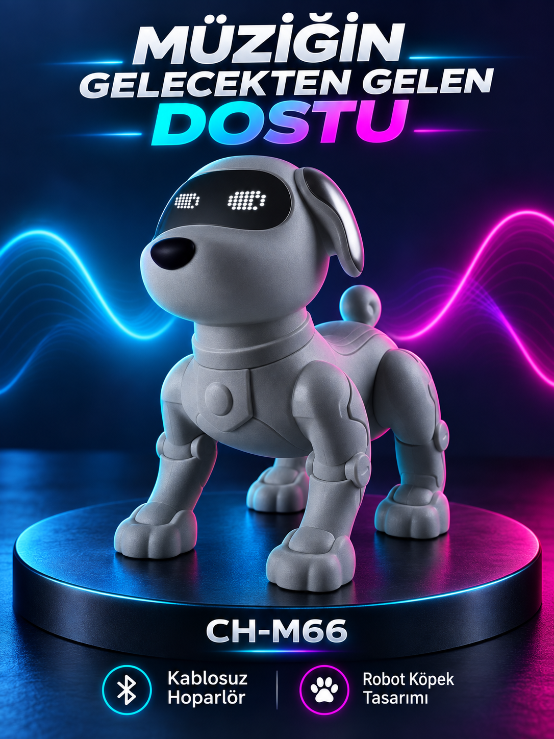CH-M66 Robot Köpek Tasarımlı Hoparlör CH-M66 Robot Köpek Tasarımlı Hoparlör ürün görünümü