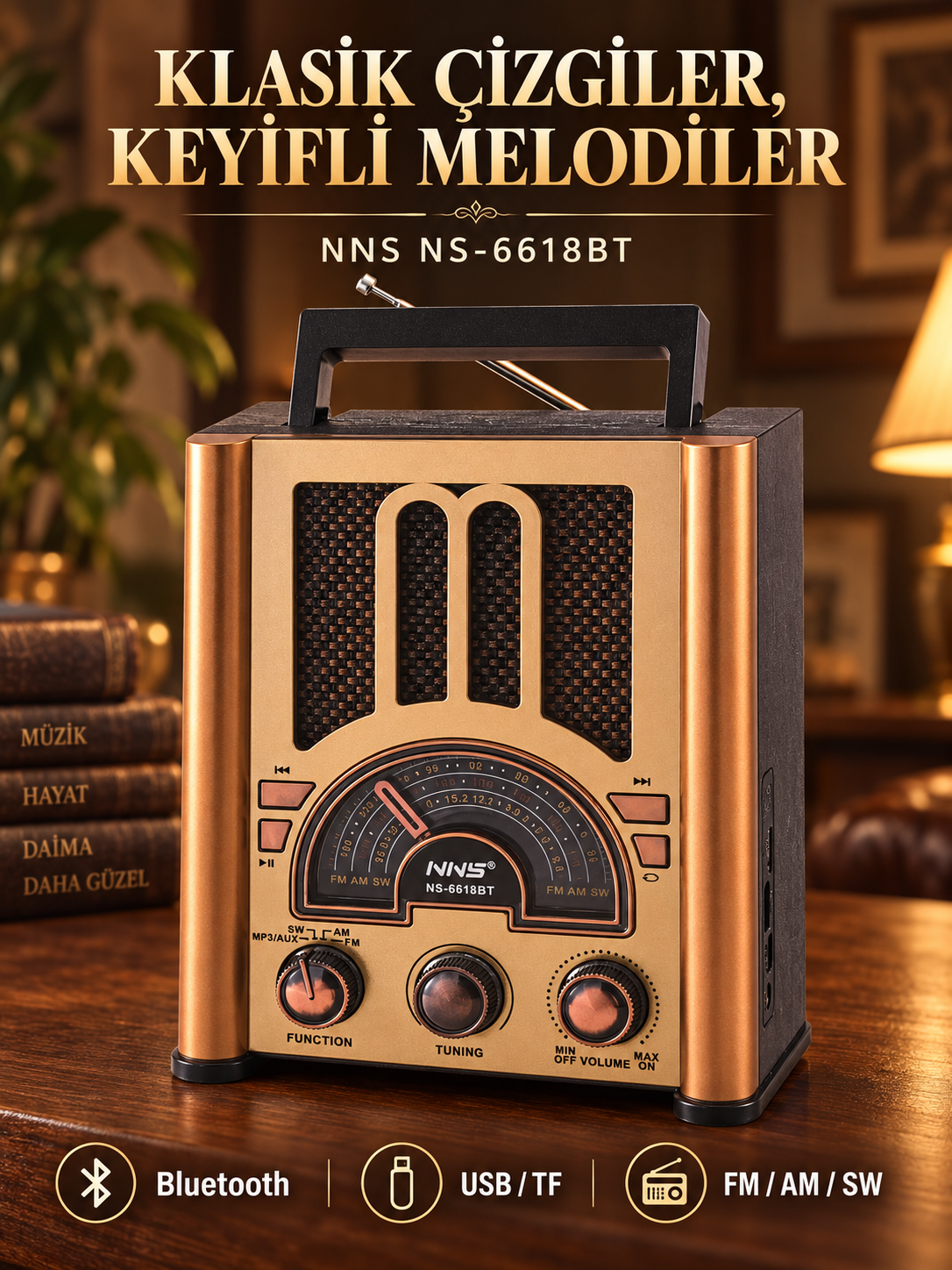NNS NS-6618BT Nostaljik Radyo NNS NS-6618BT Nostaljik Radyo ürün görünümü
