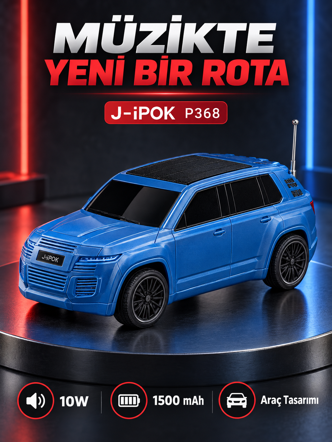 J-iPOK P368 Araç Tasarımlı Hoparlör J-iPOK P368 Araç Tasarımlı Hoparlör ürün görünümü