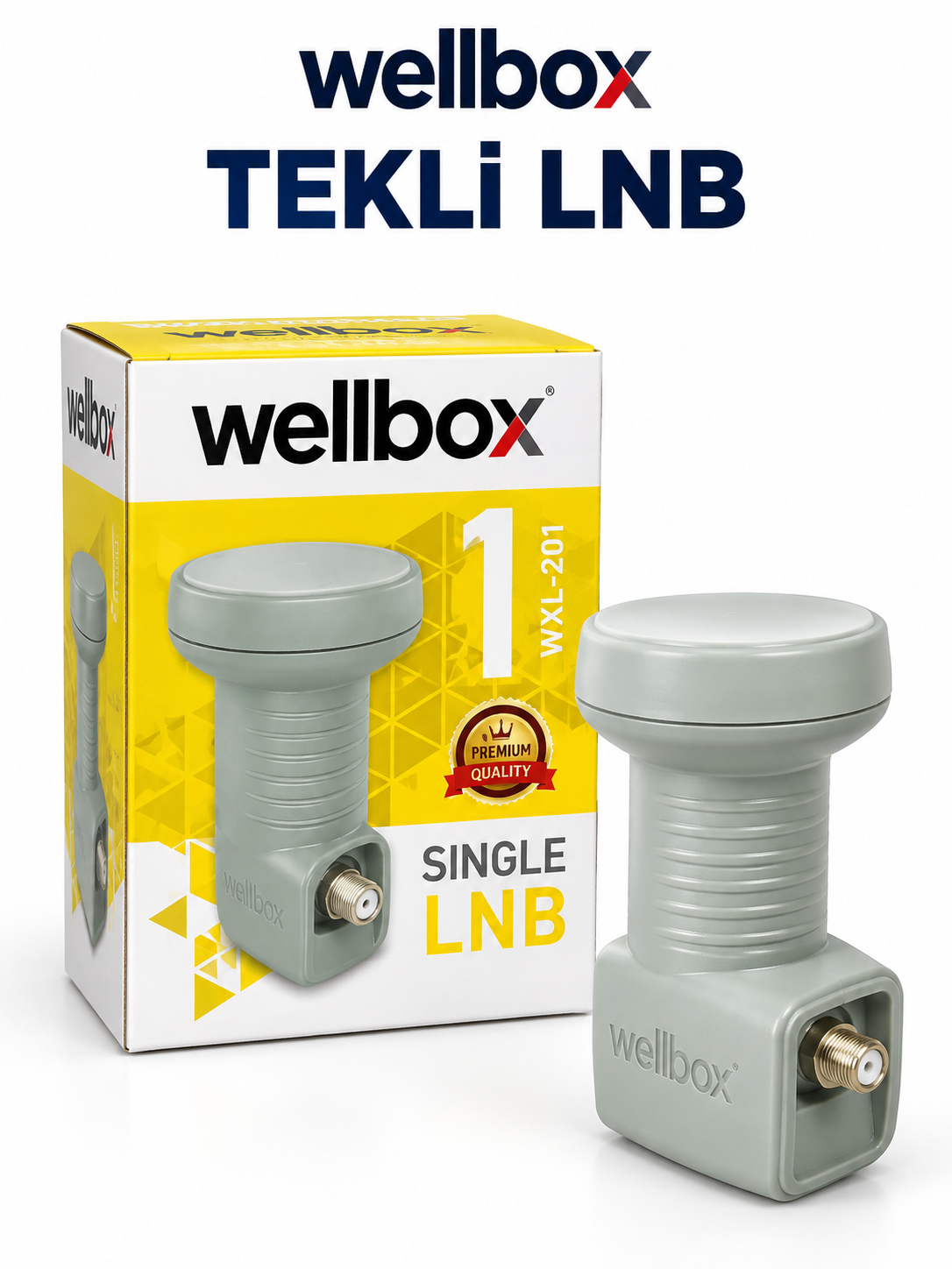 Wellbox WL-201 Tekli LNB – 1 Çıkışlı Single Uydu Çanak Anten LNB Wellbox Tekli 1 Çıkışlı LNB ürün görseli