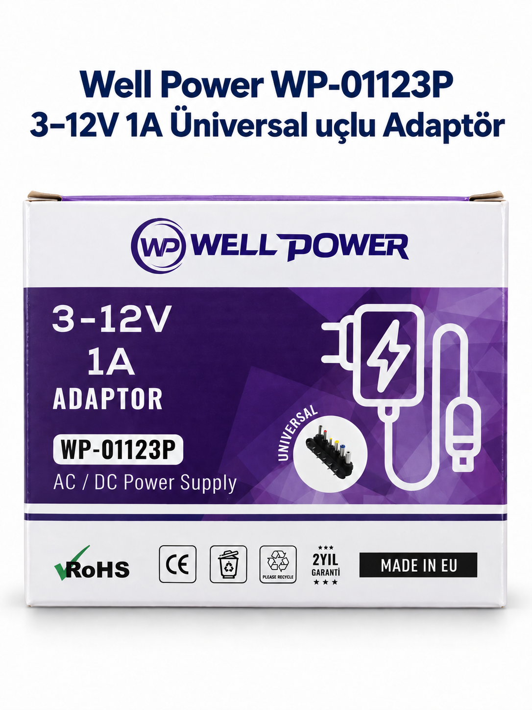 Well Power WP-01123P 3–12V 1A Üniversal uçlu Adaptör Well Power WP-01123P 3–12V 1A Üniversal uçlu Adaptör ürün görseli